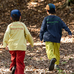 
Children's bright line decoration color-blocking long-sleeved T-shirt 2025 autumn new boys outdoor quick-drying clothes medium and large children's clothing trend