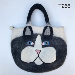 Nepalese Handmade Wool Felt Kitten And Puppy Cartoon Creative Handbag Shoulder Bag