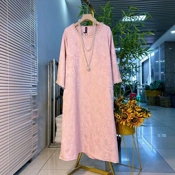 Skirt neckline beaded long dress