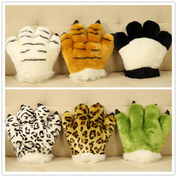 Big Tiger Claw Gloves, Simulated Dinosaur Claws, Plush Leopard, White Tiger, Panda, Plush Palm Doll, Cloth Doll