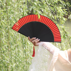 Folding Fan for Women, Chinese Style, Women's Folding Fan for Dance, Hanfu, Cheongsam, Catwalk, Performance, Easy to Open and Close, Easy to Swing