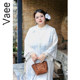 Vaee large size women's embossed printed cheongsam autumn and winter new Chinese style elegant long skirt lace splicing dress