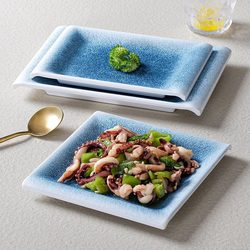 Nordic melamine plate rectangular restaurant restaurant cooking plate creative hotel dinner plate commercial flat plate tableware set