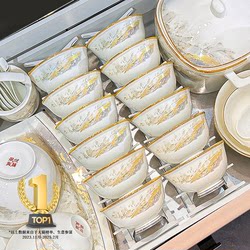Dish Set for Home Use 2025 New Model High-Value Bowls and Plates Housewarming Gift Jingdezhen Ceramic Tableware Set Bowls