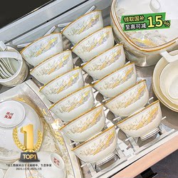 Dish Set for Home Use 2025 New Model High-Value Bowls and Plates Housewarming Gift Jingdezhen Ceramic Tableware Set Bowls
