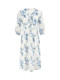 Danmunier French printed chiffon dress for women 2025 summer new style 700-quarter sleeve temperament waist-hugging A-line skirt
