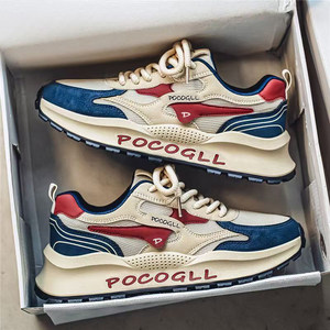 Men's shoes 2025 summer breathable and odor-proof versatile mesh sports and leisure enhancement Hong Kong style retro daddy trendy shoes for men