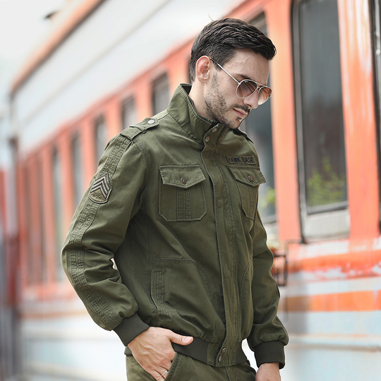 Chaqueta Militar Hombre Camuflaje Estilo Casual, De Mezclilla Y