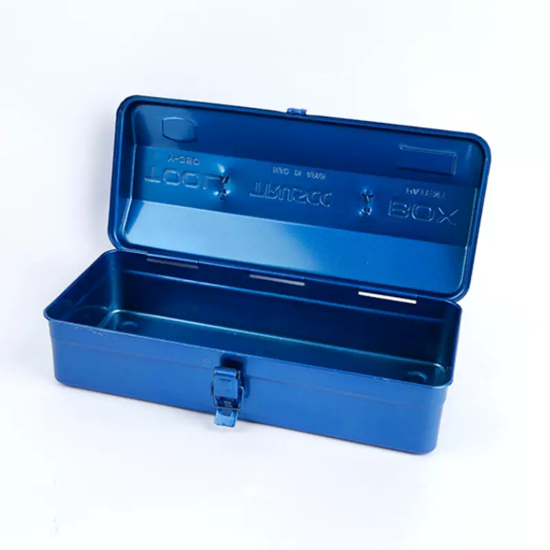 蓝色工具箱单层多功能铁皮工具箱手提工具箱随车