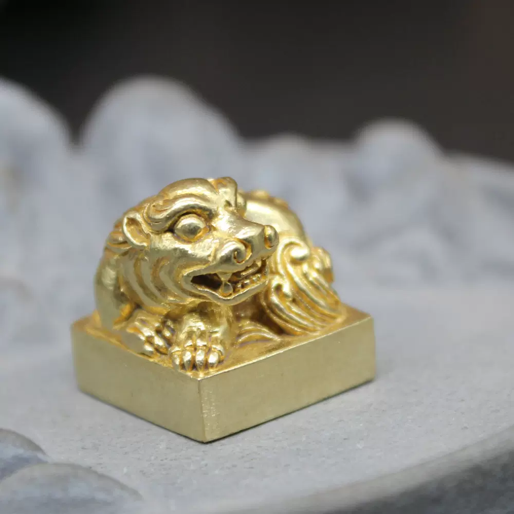 獅子鈕銅印 獅子細工 銅印材 獅子鈕銅印 獅子細工 銅印材