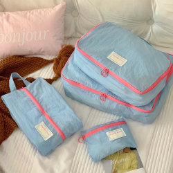 A Must-Have for Travel! Simple Nylon Luggage Storage Bag, Travel Business Trip Cosmetics and Clothing Storage Set