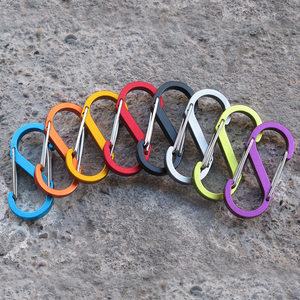 High-quality bold S-shaped caravan buckle 8-character buckle small aluminum alloy quick-hanging buckle EDC two-way backpack hook buckle