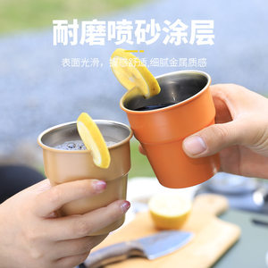 
Outdoor folding 304 stainless steel water cup portable mug picnic coffee cup camping equipment 300ML stacking cup