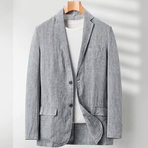 
Spring and summer linen loose plus size suit men's casual suit men's linen single western sesame casual jacket