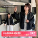Black baseball uniform jacket 2024 autumn new large size fat girl sports flight employee jacket casual trend