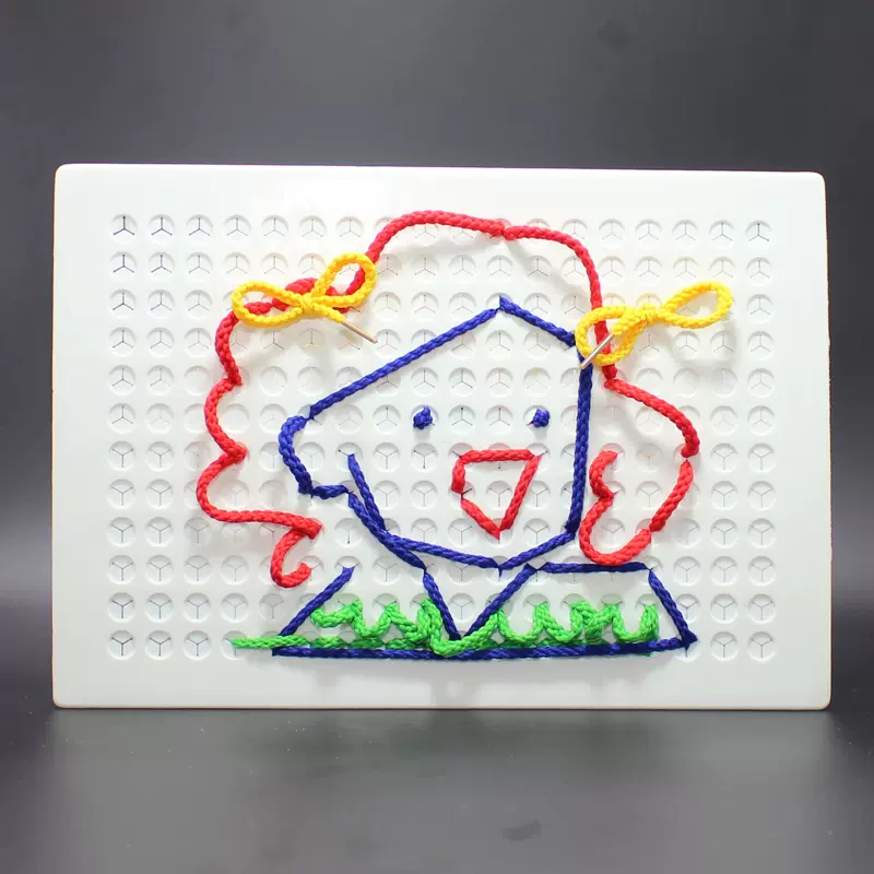 創意手工幼兒園中大班縫工穿線板刺繡操作區域材料投放益智教玩具-Taobao