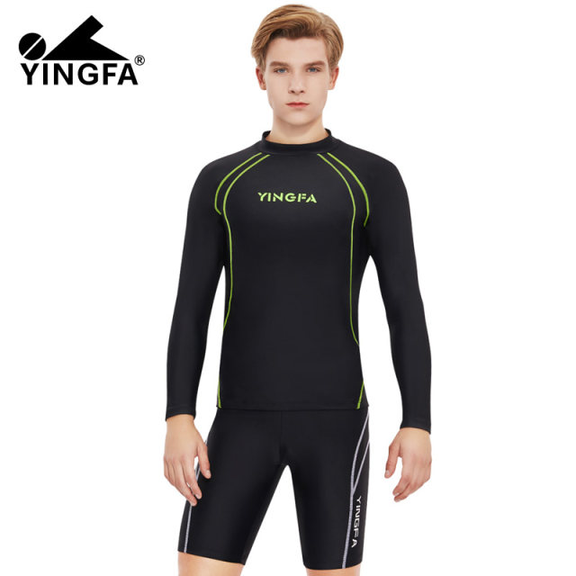 Yingfa casual surfing suit swimsuit beach suit swimming diving long sleeve sunshade men's ladies surfing top