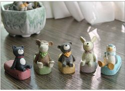 Micro-Landscape Succulent Decoration Cute Little Animal Desktop Ornament Zakka American Country Nostalgic Style