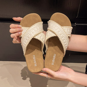 
Summer Korean hot style 8839-1 cross-strap outer wear versatile comfortable casual fashion thick-soled slippers for women