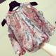 Large size women's clothing fat girl is popular in summer this year's off-shoulder short-sleeved chiffon shirt with floral style and slim tops