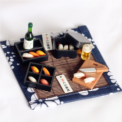 Dollhouse Miniature Food Toy Accessories Bjd Peripheral Scene Bento Plate Parts Japanese Signature Sushi