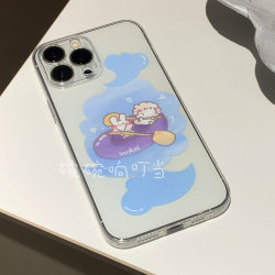 Bowl, bowl, jingle, rowing, puppy, rabbit, all-inclusive, anti-fall, original, transparent, cute, cartoon, frosted, all-inclusive, non-collision, mobile phone soft case, suitable for Apple 17, Huawei