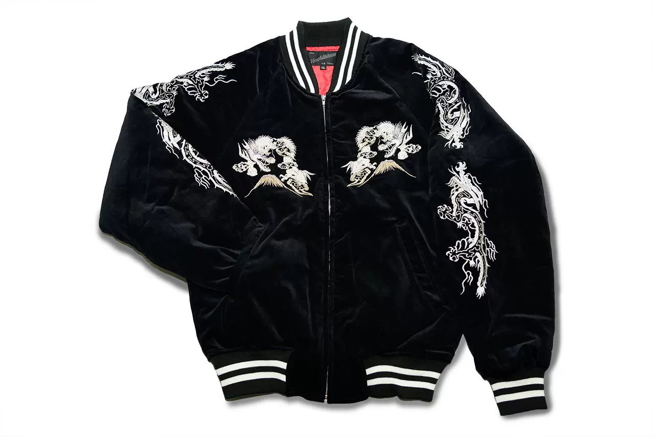 日本製花龍柄別珍橫須賀刺繡外套夾克bts防彈少年團閔玧其