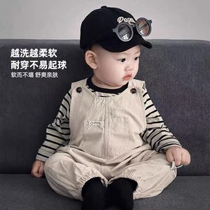 
Baby Spring and Autumn Set Korean Version Baby Spring Clothes Baby Toddler Overalls Boys Outing Clothes Fashionable Children's Clothes