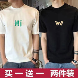 Men's Pure Cotton Short-Sleeve T-Shirt 2023 New Fashion Versatile Trendy Men's Clothing Summer Thin Trendy Brand Top