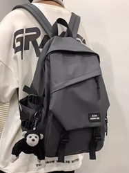 French Cavienkion Backpack Men's Trendy Backpack for Middle and High School Students Simple Waterproof Lightweight School Bag