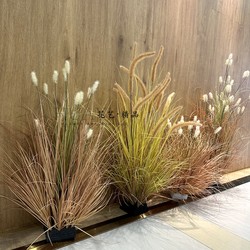 Autumn Yellow, Withered Color Artificial Dog Tail Grass Floor Decoration Green Plant Ornament Onion Grass Potted Indoor Artificial Grass