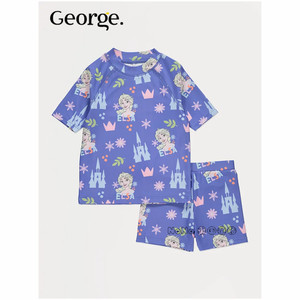 
British George George girl Elsa Frozen split swimsuit T-shirt sun protection swimming trunks suit 1386077