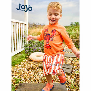 
British JOJO Maman Bebe boys' lobster patch sunscreen swimsuit shorts suit 1-7 years old Y09-606