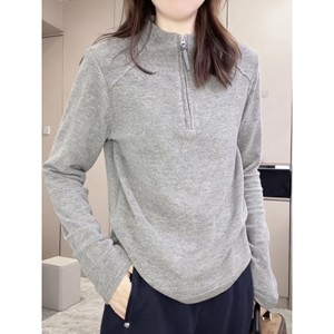
Thickened double-sided German velvet half-zip stand-collar long-sleeved T-shirt for women 2025 autumn and winter new versatile warm base shirt ins
