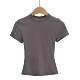 Little Ru hot girl Kardashian's round neck short-sleeved T-shirt in summer slim tight stretch short base top