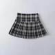 Little Ru European and American hot girl retro plaid printed pleated skirt for women in spring and autumn anti-exposure high waist slimming skirt