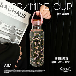 High-Quality Borosilicate Glass Cup for Girls, Portable Straw Water Cup for Office, Student and Children's Water Bottle, Tea Cup