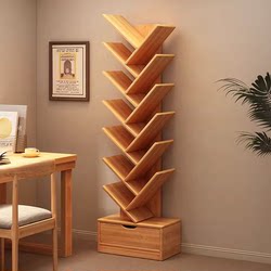 Tree-Shaped Bookshelf, Floor-Standing Bedroom Storage Rack, Living Room Cabinet, Simple Storage Bookshelf, Household Multi-Layer Creative Narrow Bookcase