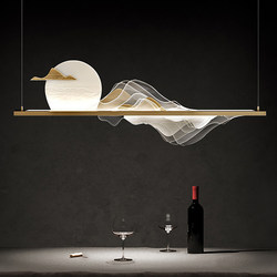 Wabi-Sabi Retro Style Tea Room Chandelier Zen-Inspired Chinese Restaurant Lamp Chinese-Style Bar Counter Lighting Designer Landscape Chandelier