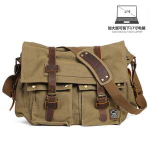 
New product seven-color cotton postman messenger bag men's trendy extra large 17-inch computer bag outdoor casual shoulder canvas