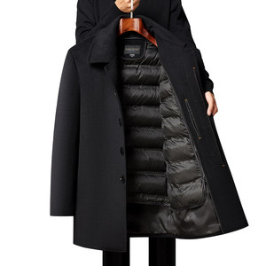 Middle -aged and elderly men's coat coat Dad dressing winter woolen coats thick mid -length wool woolen woolen winter jacket
