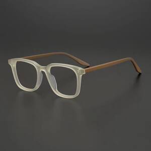 
Designer matte square frame glasses, gray-green literary retro myopia glasses, trendy men's glasses stand high street fog