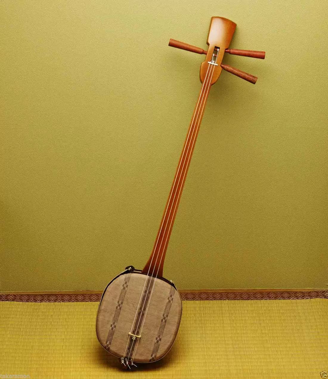代購日本三味線棕色傳統新木三絃琴沖繩琉球精緻製作經典絃樂器