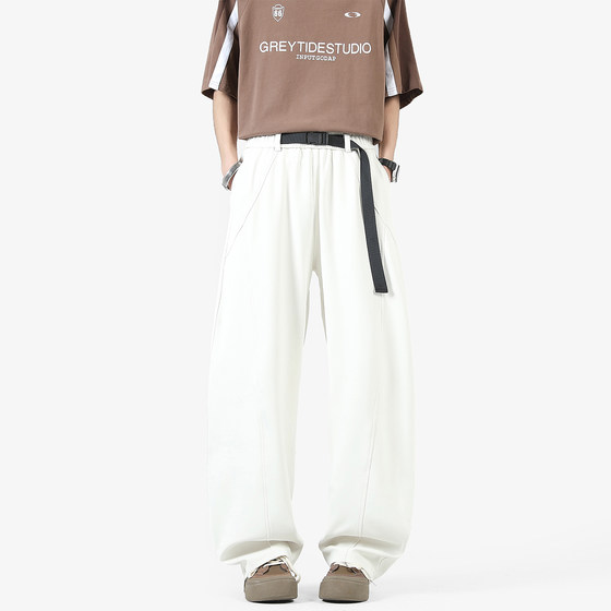 
Fat American Fashion Brand Scimitar Pants Men's 2026 Large Size Autumn Loose Sweatpants Versatile Straight Leg Wide Leg Casual Pants