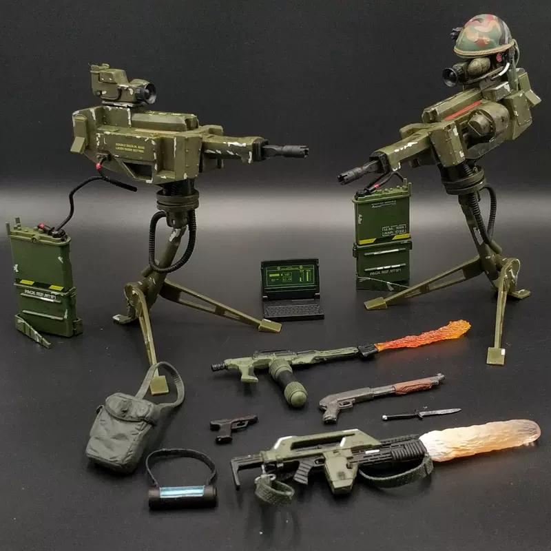 1 12兵人武器neca头盔figma电脑dam机枪6寸shf可动人