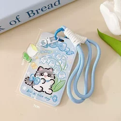 Lan Linghua Ragdoll Cat Access Card Holder Student Meal Card Bus Card Anti-Lost New Work Id Card Holder Badge Holder