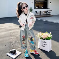 Girls' Jacket Spring and Autumn 2026 New Stylish Children's Jacket Top Spring Korean Style Baseball Jacket for Older Girls