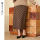 Beautiful Inn autumn and winter knitted wool skirt for women large size women's new straight plaid skirt