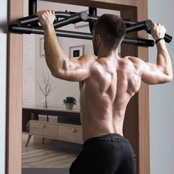 Multifunctional Home Indoor Wall-Mounted Pull-Up Fitness Equipment, Single/Double Bar Door Frame, No-Drill Hanging Bar Rack