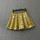 High waist slim A-line printed short skirt summer new style foreign trade women's fashion retro versatile pleated skirt skirt a